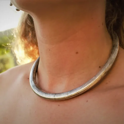 Dotted Silver Choker