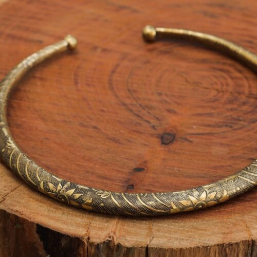Ethnic Brass Choker Necklace