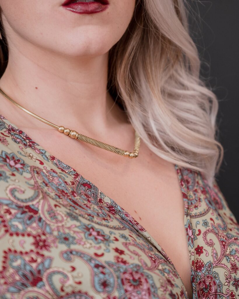 V-Shape Beaded Choker Necklace