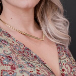 V-Shape Beaded Choker Necklace