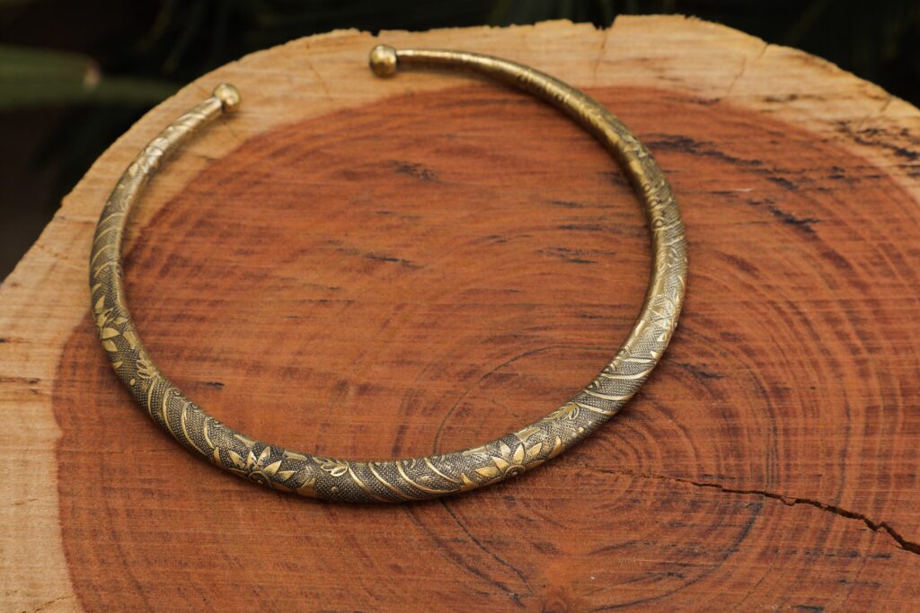Ethnic Brass Choker Necklace
