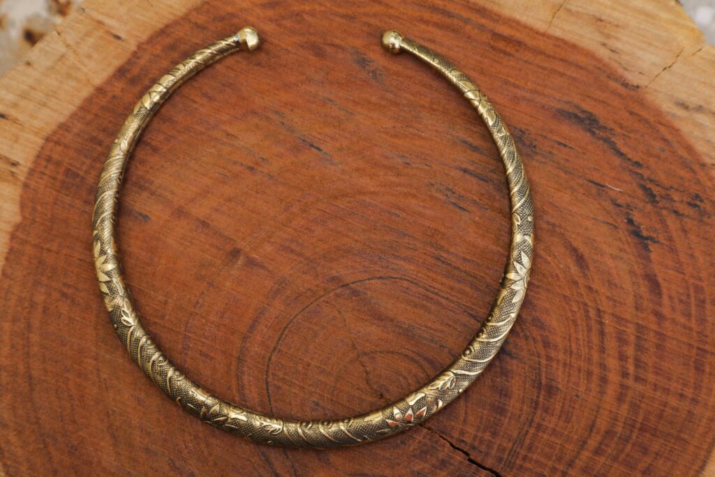 Ethnic Brass Choker Necklace