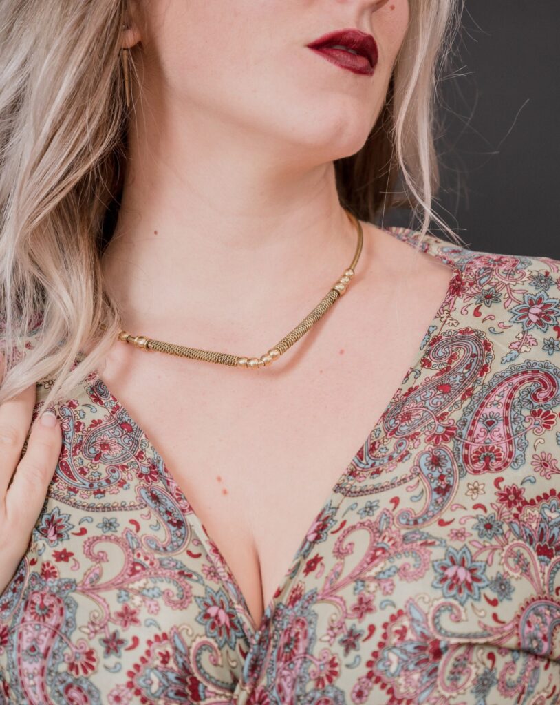 V-Shape Beaded Choker Necklace