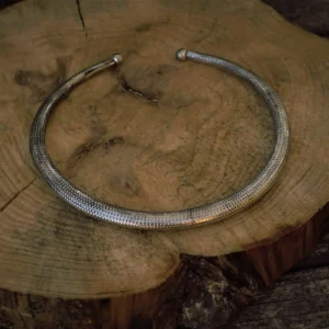 Girocollo in argento punteggiato