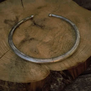 Girocollo in argento punteggiato