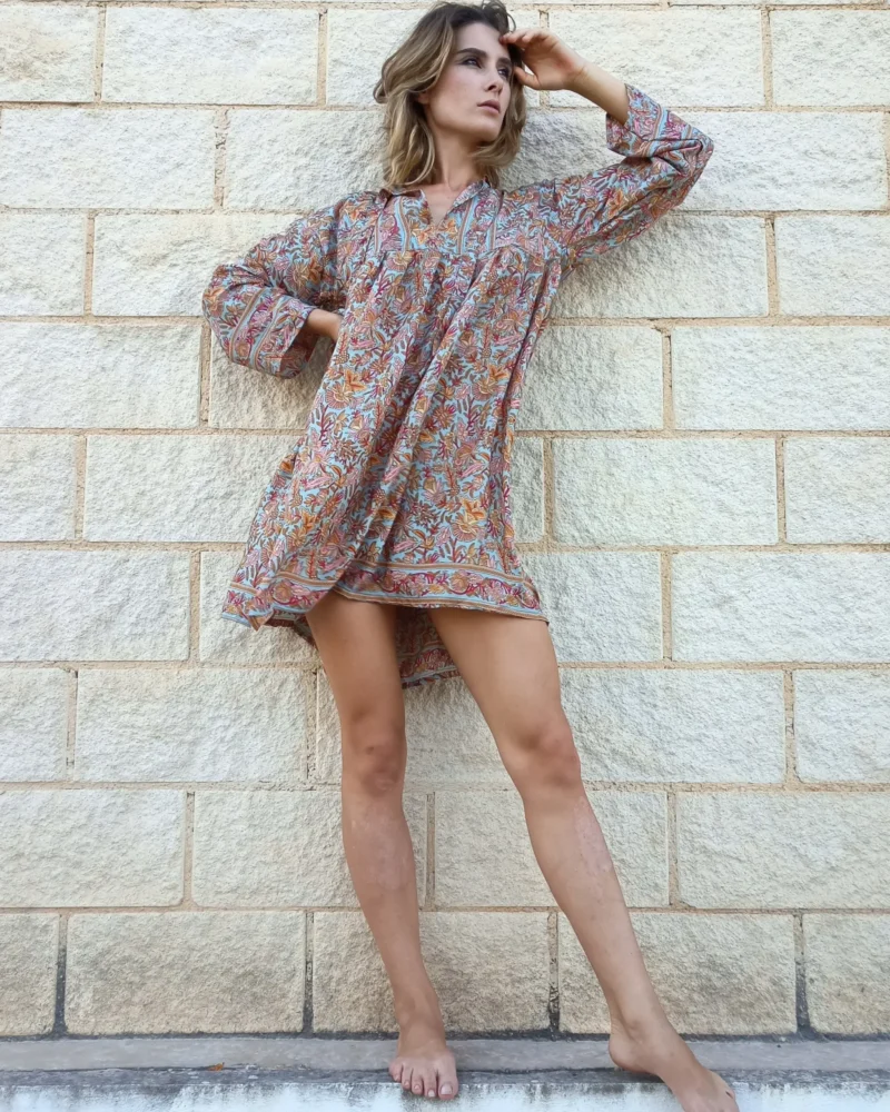 Abito floreale con fiocco