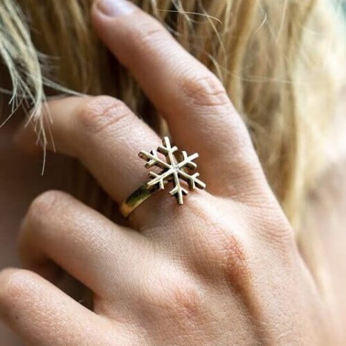 Anello festivo con fiocco di neve