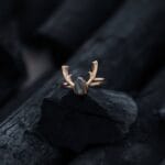 Bague en bois de cerf labradorite