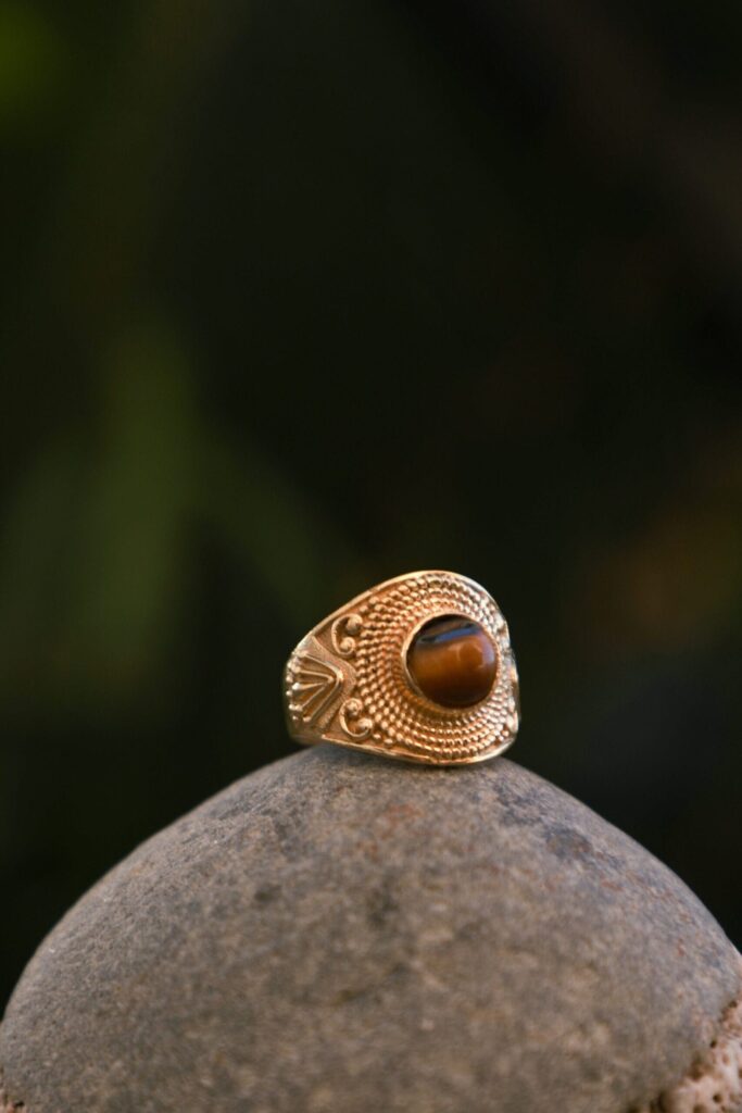 Anello di tendenza Boho Tiger Eye