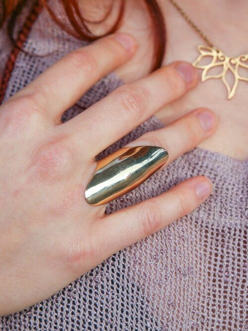 Bold Brass Armor Ring