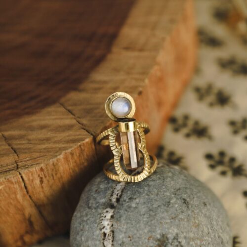 Golden Moonstone Quartz Ring