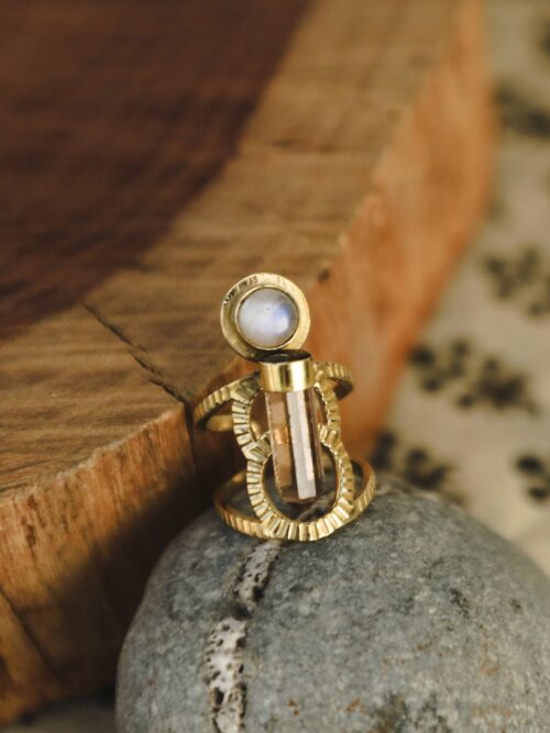 Golden Moonstone Quartz Ring