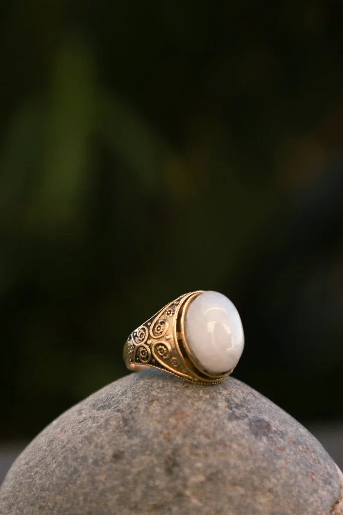 Mandala Moonstone Ring