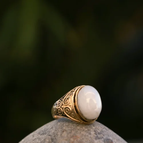 Mandala Moonstone Ring
