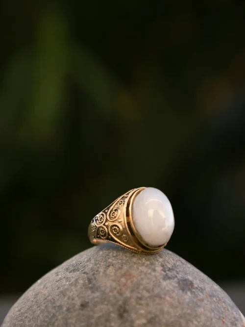 Mandala Moonstone Ring