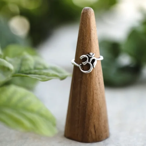 Om Silver Plated Ring