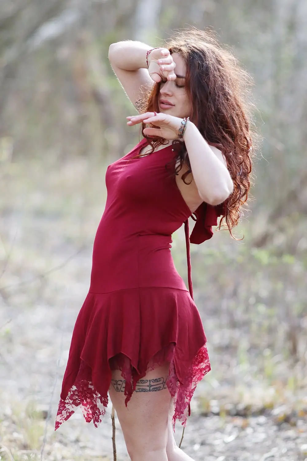 2 Backless Hood Dress