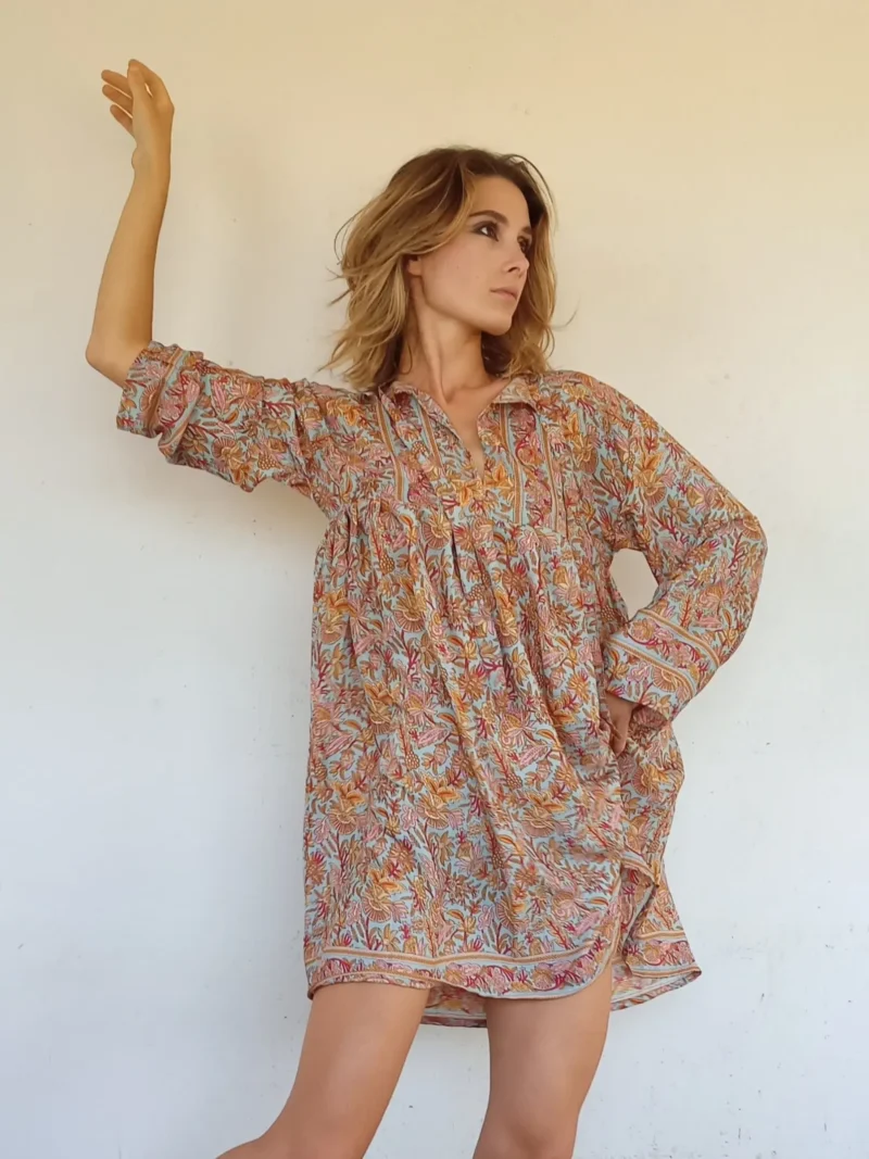 Abito floreale con fiocco