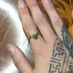 Bague en bois de cerf labradorite