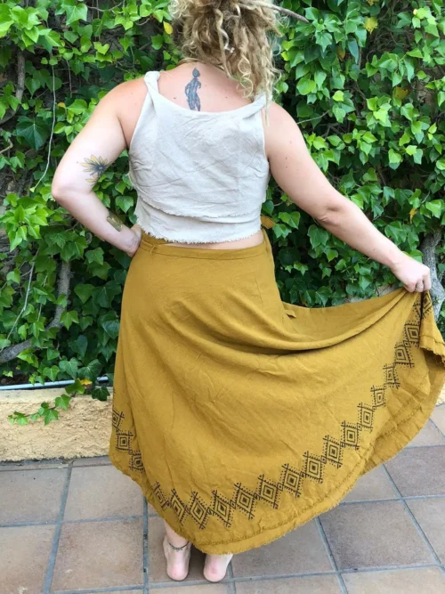 Tribal Block Print Skirt