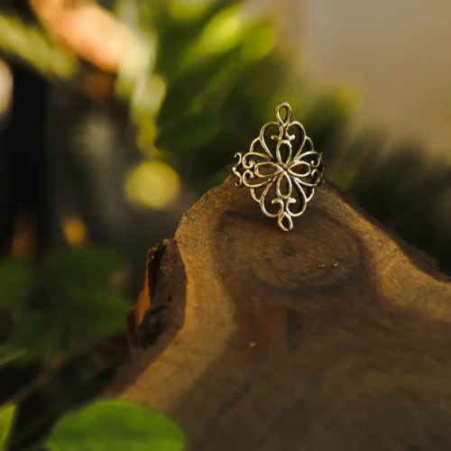 Ornate Filigree Brass Ring