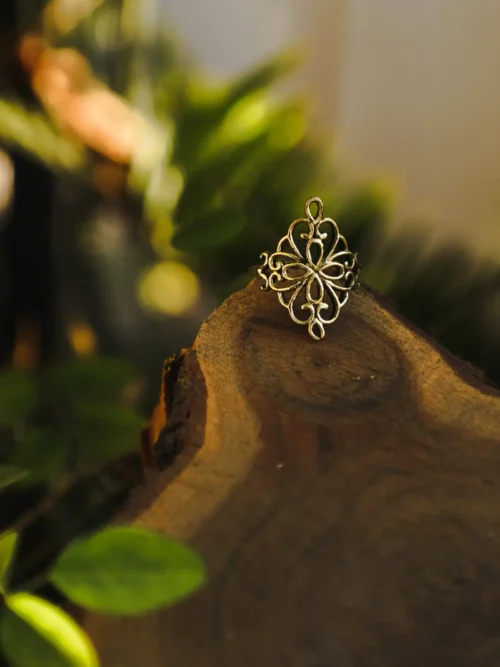 Ornate Filigree Brass Ring