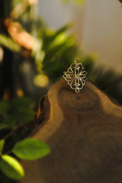 Ornate Filigree Brass Ring