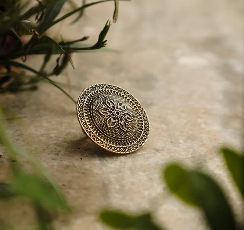 Anello Mandala in ottone antico