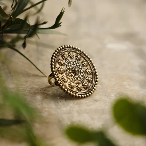 Golden Floral Design Ring