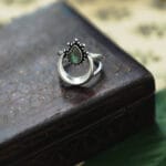 Moonlit Labradorite Crescent Ring