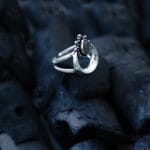 Moonlit Labradorite Crescent Ring