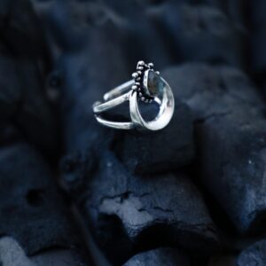 Moonlit Labradorite Crescent Ring