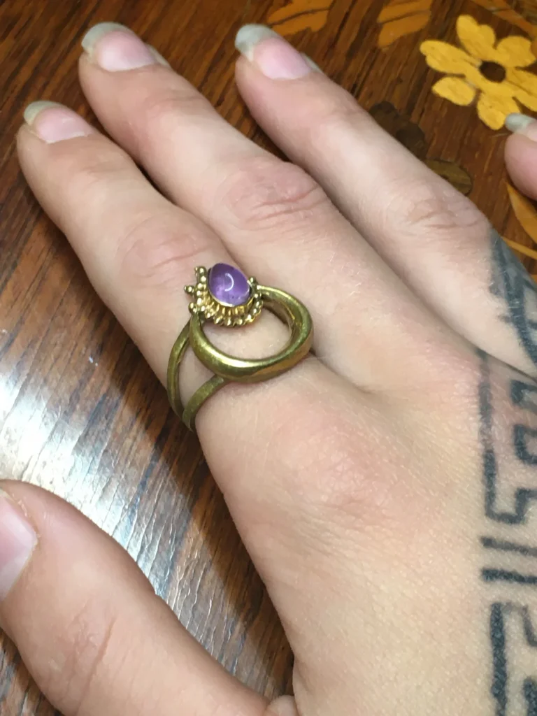 Amethyst 'Crescent Moon' Ring