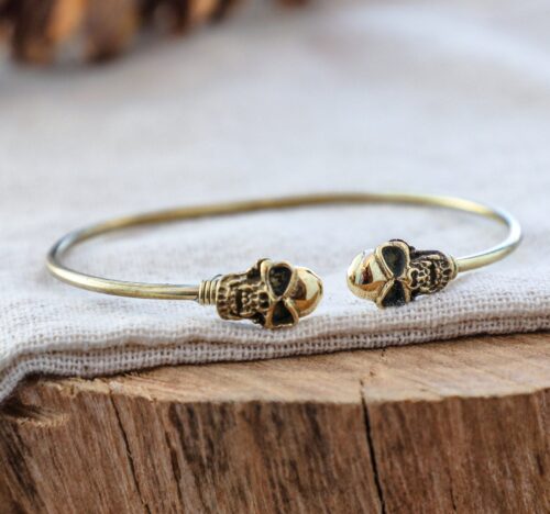 Bracciale con teschi gemelli