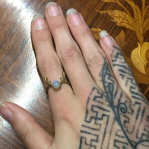 Hirschgeweih Mondstein Ring