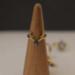 Bague en bois de cerf labradorite