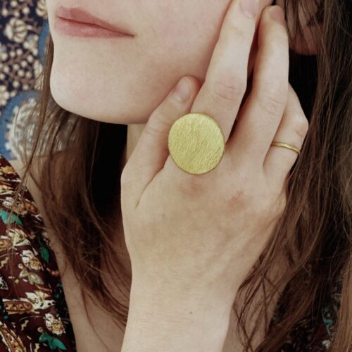 Anillo Disco Dorado