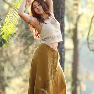 Gonna tribale con stampa a blocchi