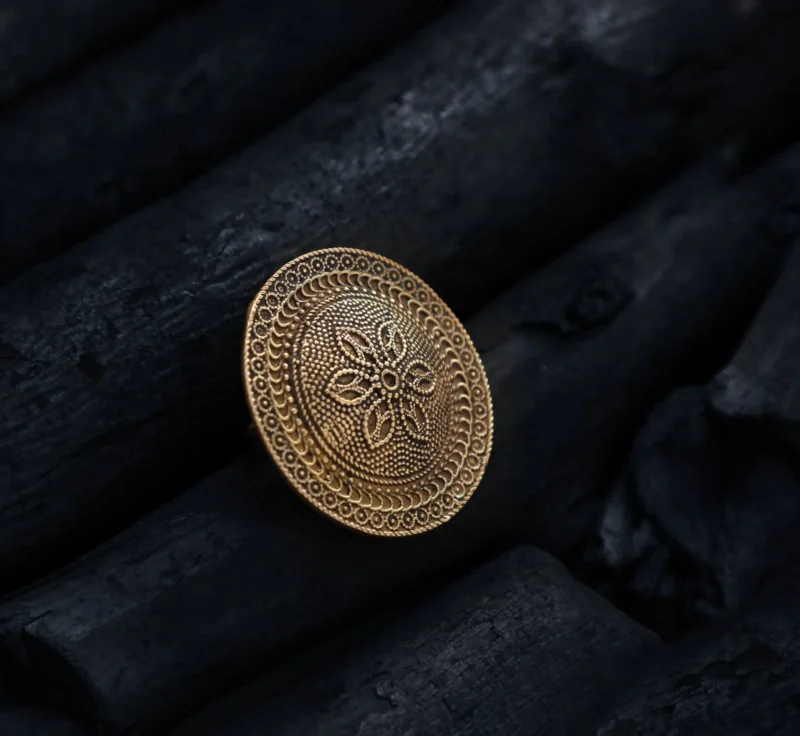 Anello Mandala in ottone antico