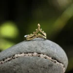 Bague tendance chevron doré