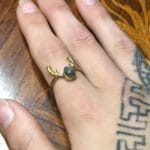 Bague en bois de cerf labradorite
