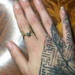 Bague en bois de cerf labradorite