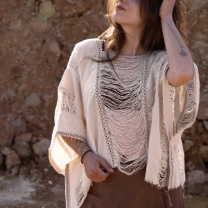 Poncho Hilos de Marfil