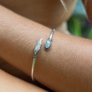 Moonstone Leaf Bracelet