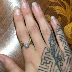 Hirschgeweih Mondstein Ring