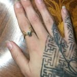 Bague en bois de cerf labradorite