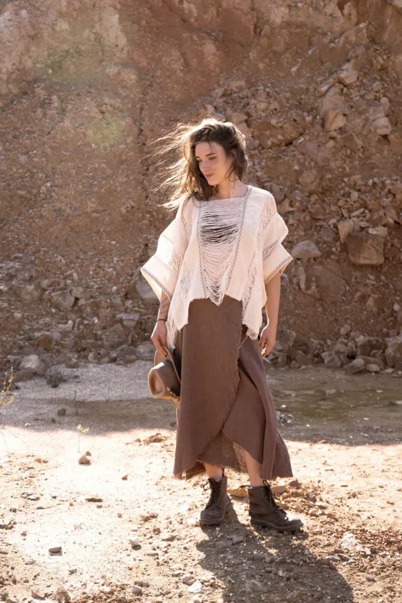 Poncho Hilos de Marfil