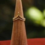 Bague tendance chevron doré