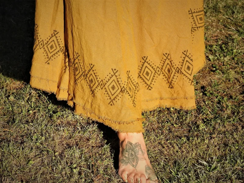 Falda tribal con estampado de bloques