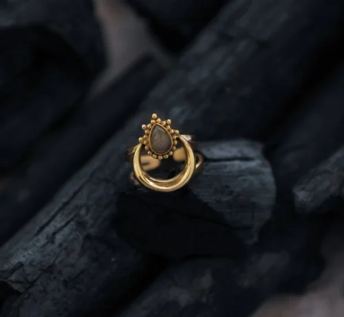 Labradorite Bague 'Crescent Moon'